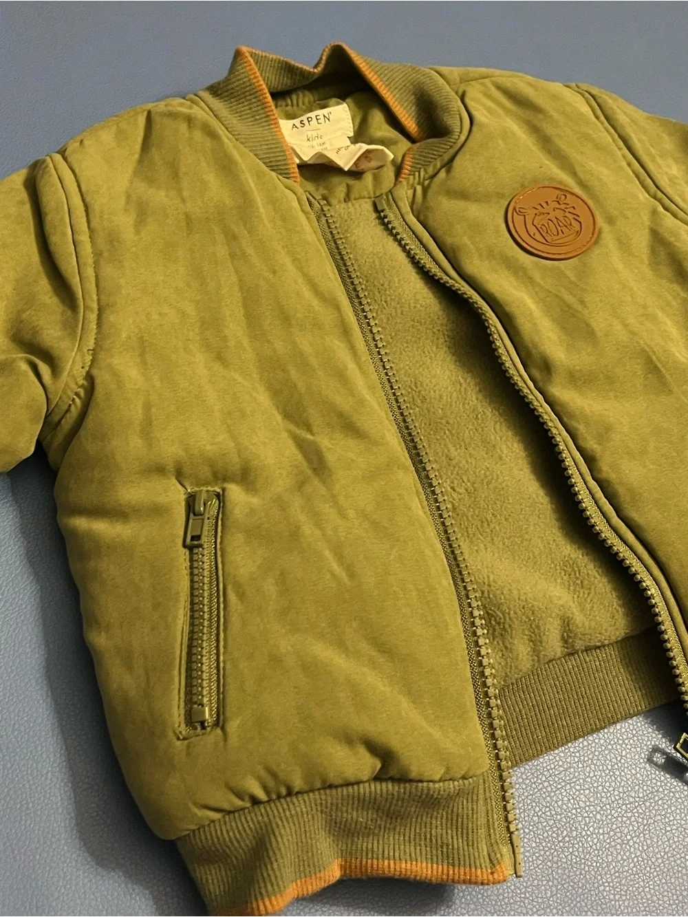 Aspen Kids Olive Green Puffer Bomber Jacket 18M